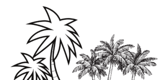 palms coloring book to print