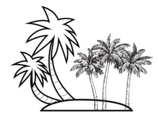 Palmen-Malbuch zum Ausdrucken