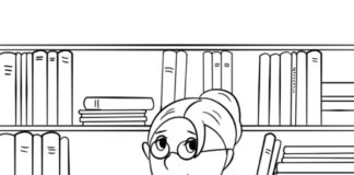 lady librarian coloring book to print