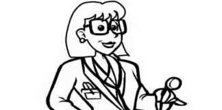 lady doctor coloring book to print