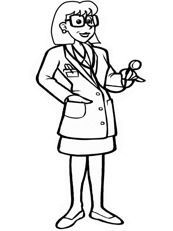 lady doctor coloring book to print