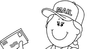 letter carrier lady coloring book to print