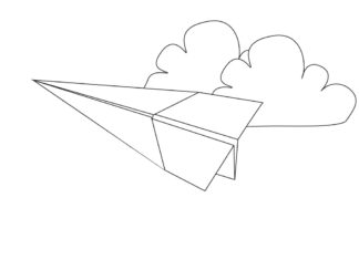 Papierflugzeug bedruckbares Malbuch