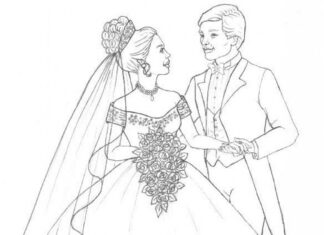 Immagine stampabile della sposa e dello sposo