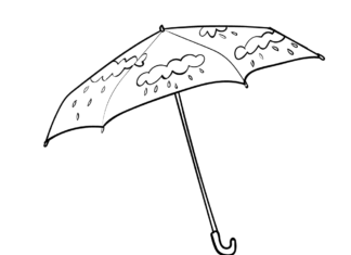 umbrella printable coloring book