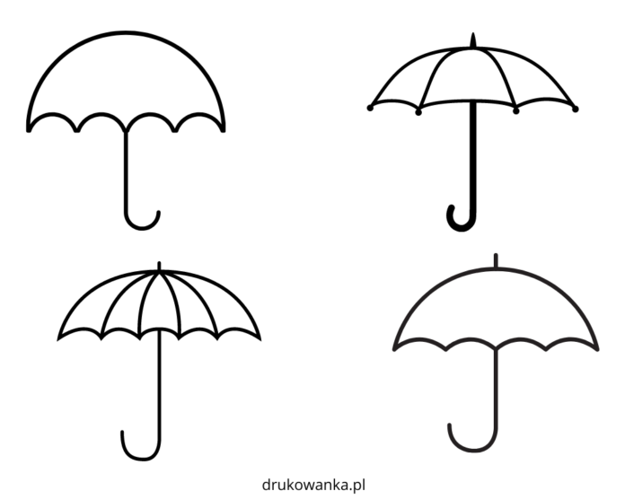 Regenschirme Malbuch zum Ausdrucken