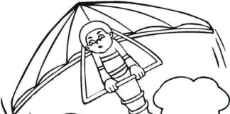 paraglider colouring book to print