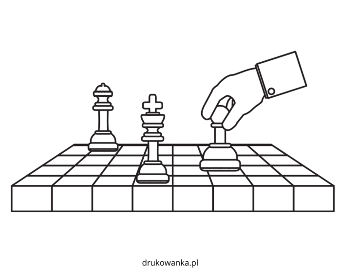 juego de ajedrez página para colorear imprimible