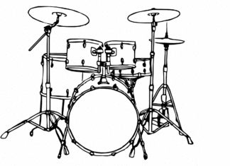 drums to play coloring book to print