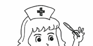 nurse examines fever coloring page printable