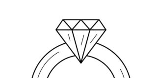 Engagement ring coloring book to print