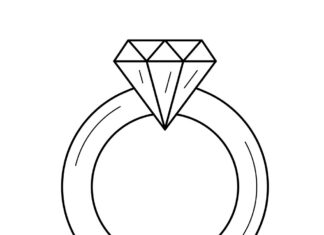 Engagement ring coloring book to print