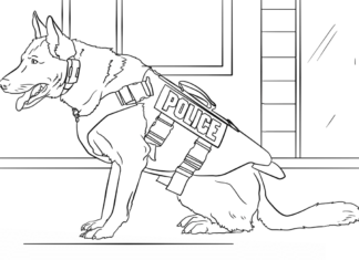 cane della polizia libro da colorare stampabile