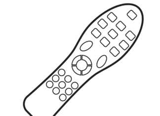 Färgbok för TV-fjärrkontroll som kan skrivas ut