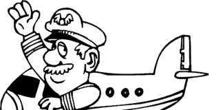 livro para colorir o piloto de avião para imprimir