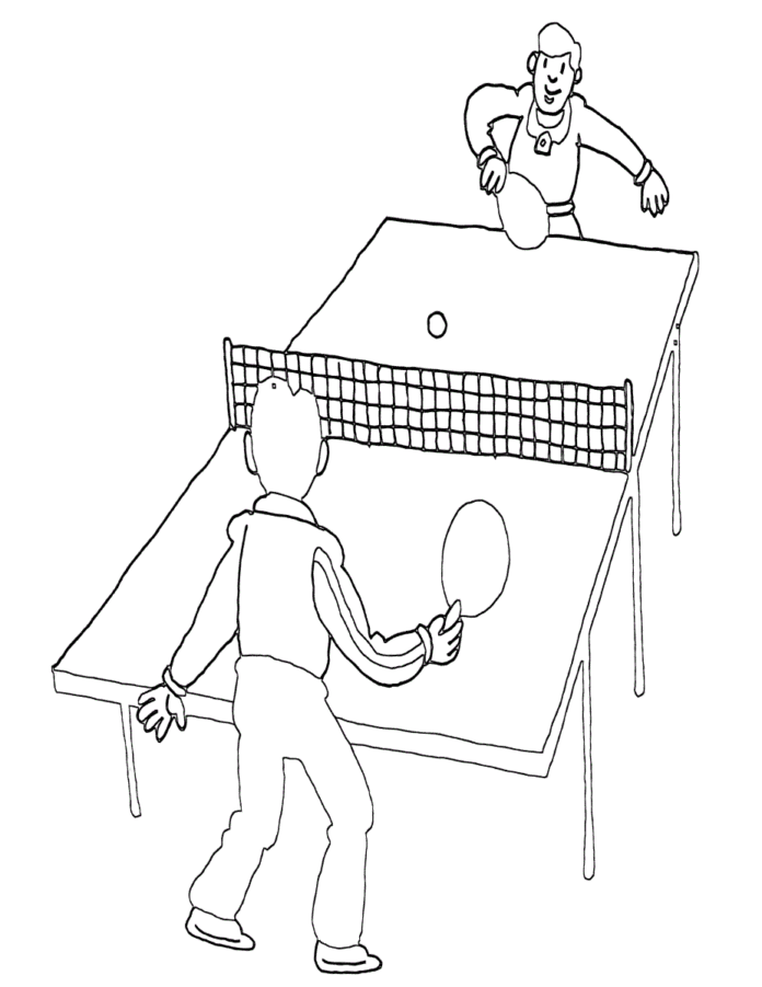 Libro para colorear Juego de ping pong para imprimir y en línea