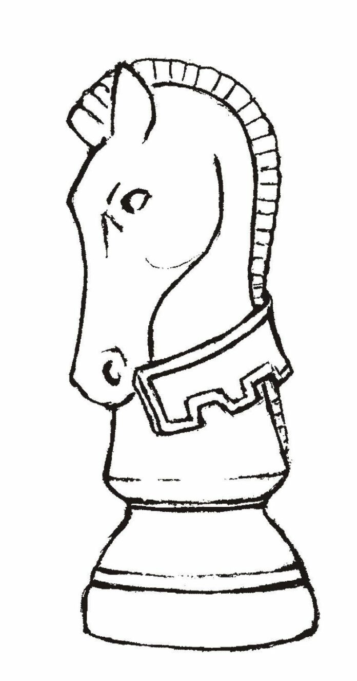 pawn horse chess coloring book printable