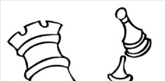 Schachfiguren bedruckbares Malbuch