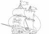 pirate ship for kids coloring book to print