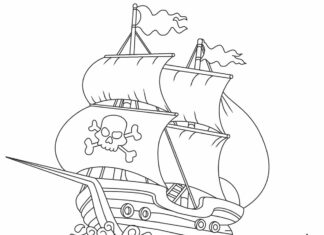 piracki statek dla dzieci kolorowanka do drukowania