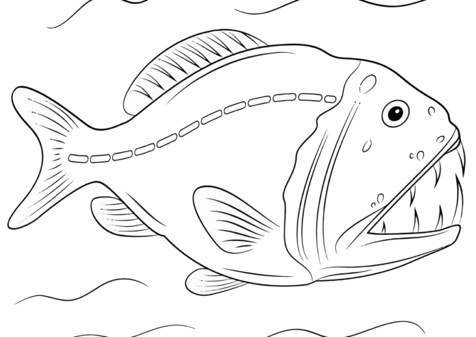 piranha attacker utskrivbar målarbok