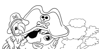 Le pirate trouve un trésor - livre à colorier à imprimer