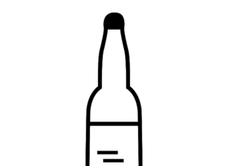 Färgbok för öl i en flaska som kan skrivas ut
