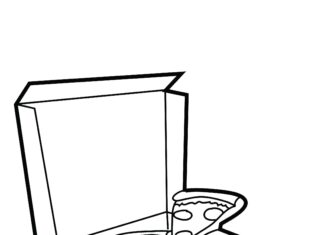 pizza v krabici - omaľovánky na vytlačenie