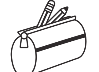 pencil case in readiness for school coloring book printable