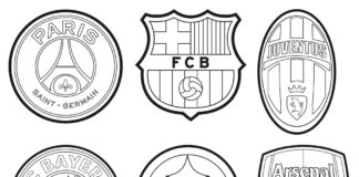 soccer crests coloring book to print