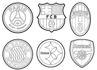 soccer crests coloring book to print