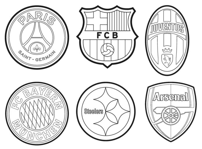 Soccer Coloring Book Coats of Arms to print and online