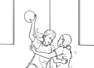 Frauenhandball-Malbuch zum Ausdrucken
