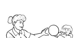 handball players colouring book to print