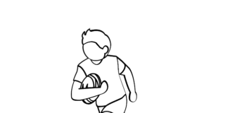 livre de coloriage de footballeur de rugby à imprimer