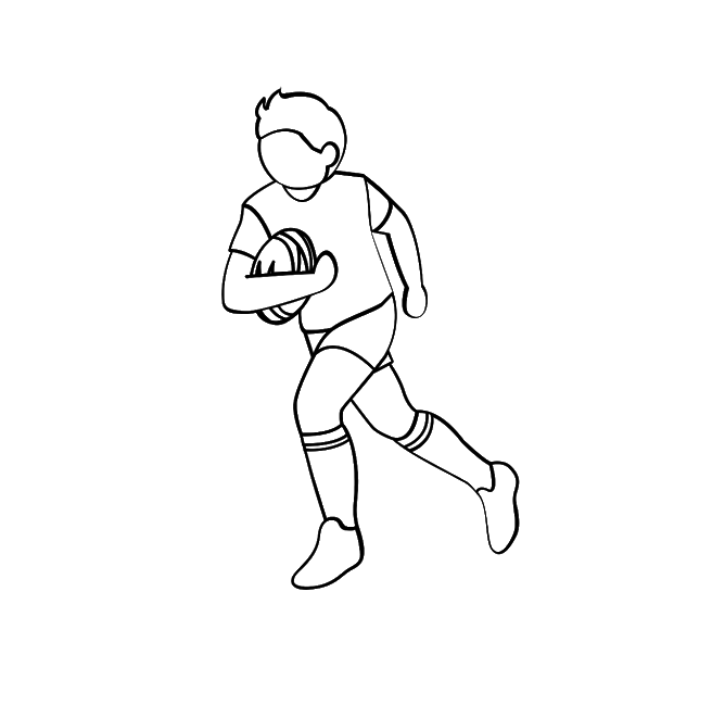 rugby footballer coloring book to print