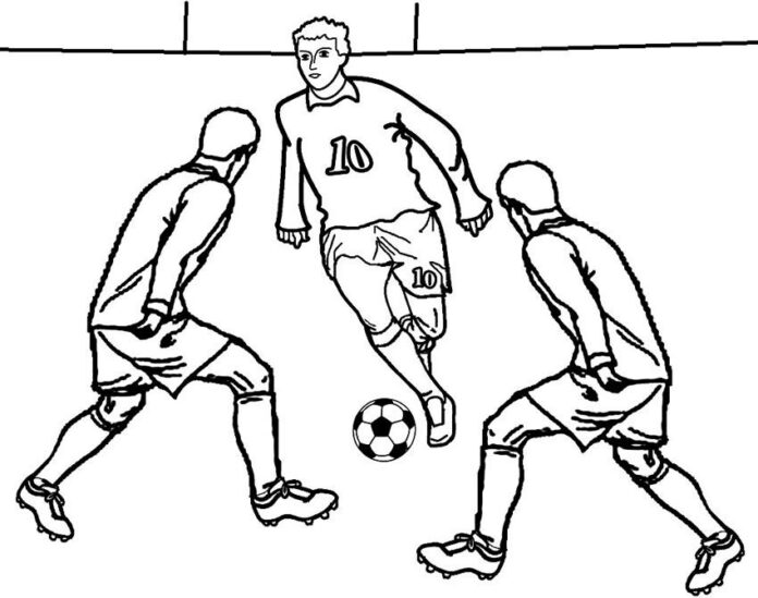 サッカー選手の印刷用塗り絵