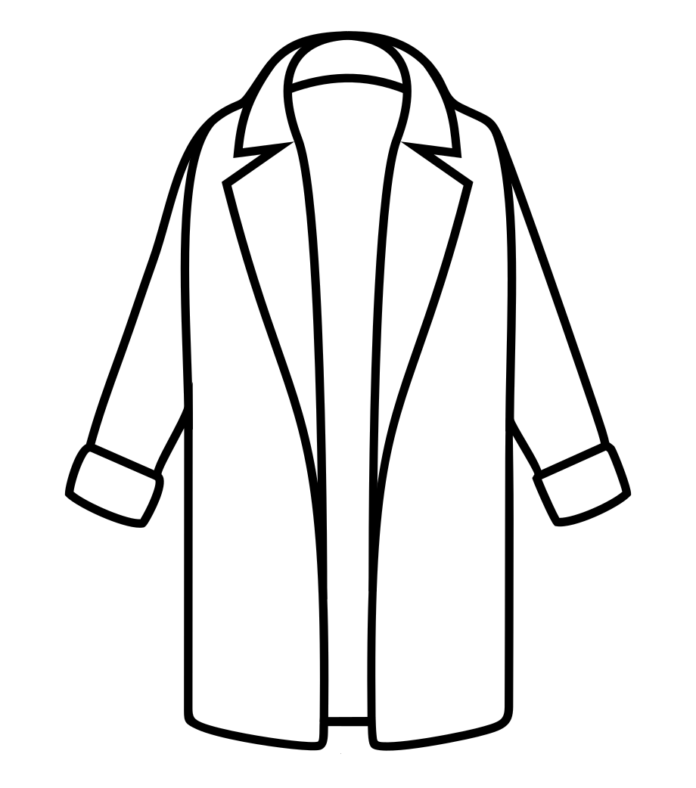 Pánský kabát s obrázkem k vytištění