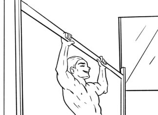 pull-up bar colouring book to print
