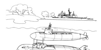 underwater boats and ships coloring book to print