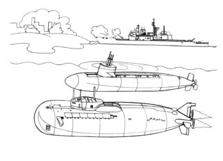 underwater boats and ships coloring book to print