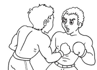 boxing duel coloring book to print