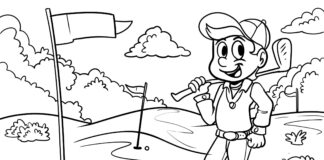 libro para colorear del campo de golf para imprimir