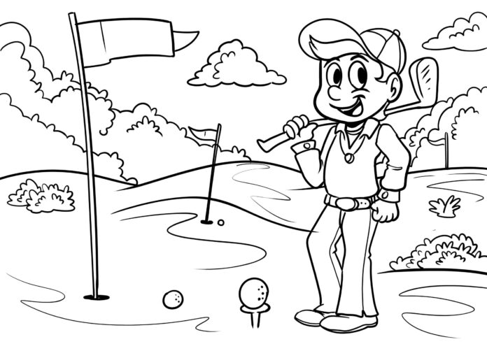 golf course coloring book to print