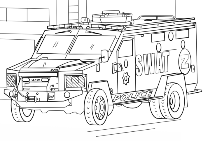 Polizei Swat Färbung Buch druckbar