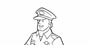 cop coloring book to print