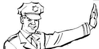 traffic policeman coloring sheet printable