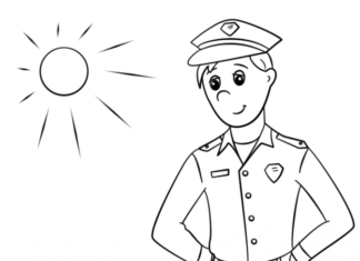 policeman on duty coloring book to print