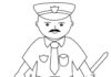 policeman drawing coloring book to print