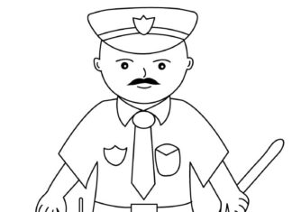 Polizist Zeichnung Malbuch zum Ausdrucken